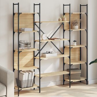 Boekenkast 155,5x24x166,5 cm bewerkt hout sonoma eikenkleurig 8721012339101 1