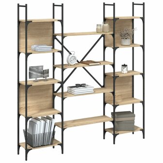 Boekenkast 155,5x24x166,5 cm bewerkt hout sonoma eikenkleurig 8721012339101 4