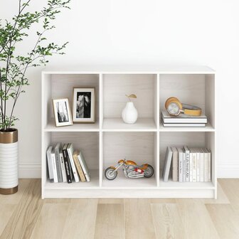 Boekenkast 104x33x76 cm massief grenenhout wit 8720286772966 1