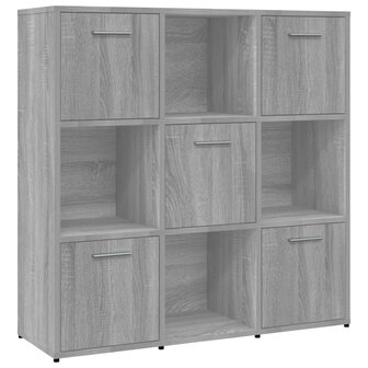 Boekenkast 90x30x90 cm bewerkt hout grijs sonoma eikenkleurig 8720286977040 2