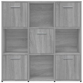 Boekenkast 90x30x90 cm bewerkt hout grijs sonoma eikenkleurig 8720286977040 6