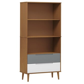 Boekenkast MOLDE 85x35x170,5 cm massief grenenhout bruin 8720845542276 2