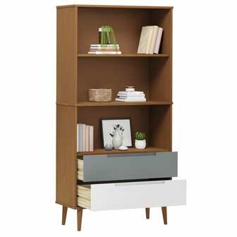 Boekenkast MOLDE 85x35x170,5 cm massief grenenhout bruin 8720845542276 3