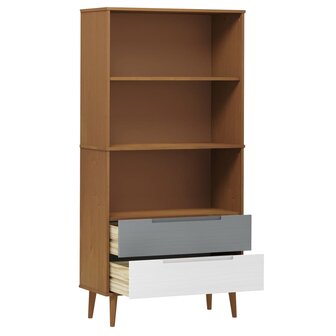 Boekenkast MOLDE 85x35x170,5 cm massief grenenhout bruin 8720845542276 5