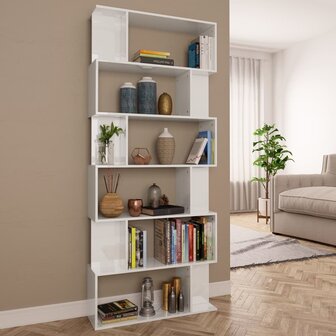 Boekenkast/kamerscherm 80x24x192 cm hoogglans wit 8719883672571 1