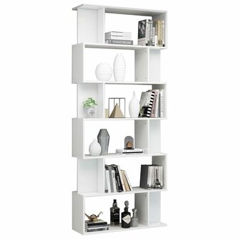 Boekenkast/kamerscherm 80x24x192 cm hoogglans wit 8719883672571 3