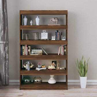 Boekenkast/kamerscherm 100x30x166 cm bruineikenkleurig 8720286844717 3