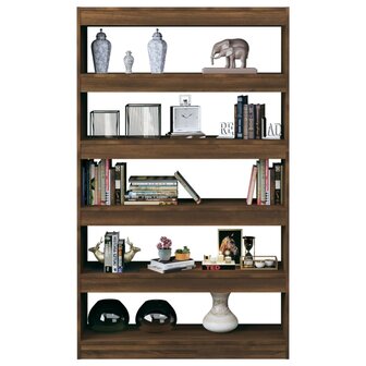 Boekenkast/kamerscherm 100x30x166 cm bruineikenkleurig 8720286844717 4