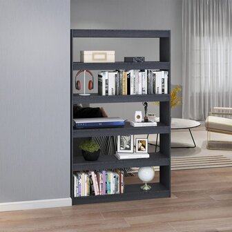 Boekenkast/kamerscherm 100x30x167,5 cm massief grenenhout grijs 8720286609255 3