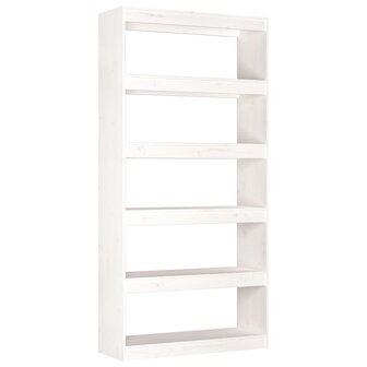 Boekenkast/kamerscherm 80x30x167,4 cm massief grenenhout wit 8720286608999 2