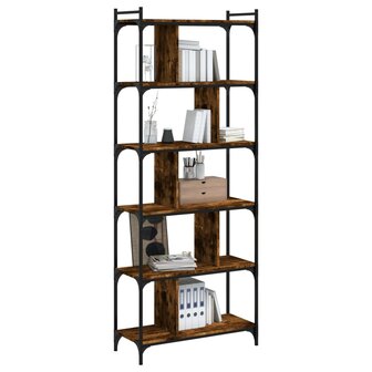 Boekenkast 6-laags 76x32x192 cm bewerkt hout gerookt eikenkleur 8720845418984 3