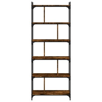 Boekenkast 6-laags 76x32x192 cm bewerkt hout gerookt eikenkleur 8720845418984 4