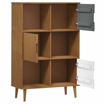 Boekenkast MOLDE 90x35x133,5 cm massief grenenhout bruin 8720845542030 5