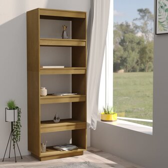 Boekenkast/kamerscherm 60x35x167 cm grenenhout honingbruin 8720286816080 3