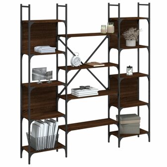 Boekenkast 155,5x24x166,5 cm bewerkt hout bruineikenkleurig 8721012339132 4