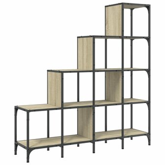 Boekenkast 122x30x132 cm bewerkt hout en metaal sonoma eiken 8721012479814 2