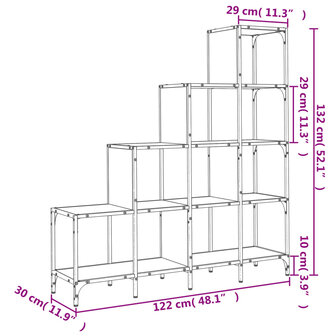 Boekenkast 122x30x132 cm bewerkt hout en metaal sonoma eiken 8721012479814 10