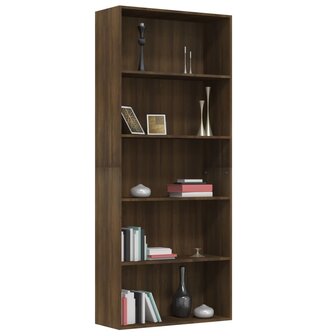 Boekenkast 80x30x189 cm bewerkt hout bruineikenkleurig 8720286976159 3