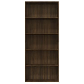 Boekenkast 80x30x189 cm bewerkt hout bruineikenkleurig 8720286976159 4