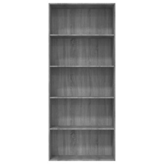 Boekenkast 80x30x189 cm bewerkt hout grijs sonoma eikenkleurig 8720286976142 4