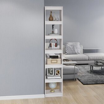 Boekenkast/kamerscherm 40x30x199 cm massief grenenhout wit 8720286608548 3