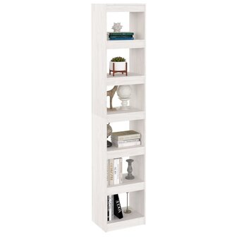 Boekenkast/kamerscherm 40x30x199 cm massief grenenhout wit 8720286608548 4