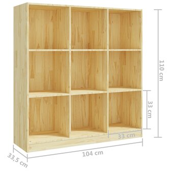 Boekenkast / kamerscherm 104x33,5x110 cm massief grenenhout 8720286773017 8