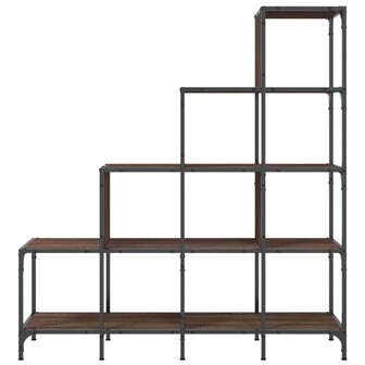 Boekenkast 122x30x132 cm bewerkt hout en metaal bruin eiken 8721012479845 5