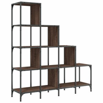 Boekenkast 122x30x132 cm bewerkt hout en metaal bruin eiken 8721012479845 7