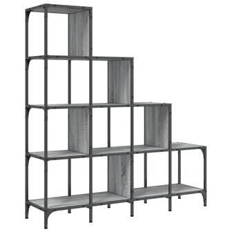 Boekenkast 122x30x132 cm bewerkt hout en metaal grijs sonoma 8721012479838 7