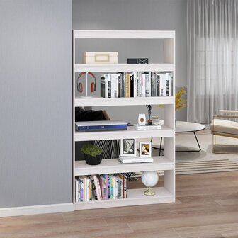 Boekenkast/kamerscherm 100x30x167,5 cm massief grenenhout wit 8720286609248 3