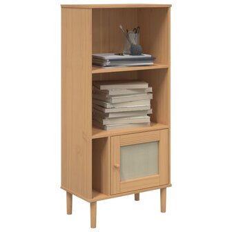 Boekenkast SENJA rattan-look 60x35x130 cm grenenhout bruin 8721012134744 3