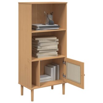 Boekenkast SENJA rattan-look 60x35x130 cm grenenhout bruin 8721012134744 4