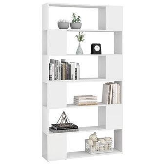 Boekenkast/kamerscherm 100x24x188 cm wit 8720286661390 4