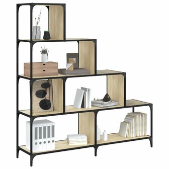 Boekenkast 4-laags 139x33,5x149 cm bewerkt hout sonoma eiken 8721012377738 1