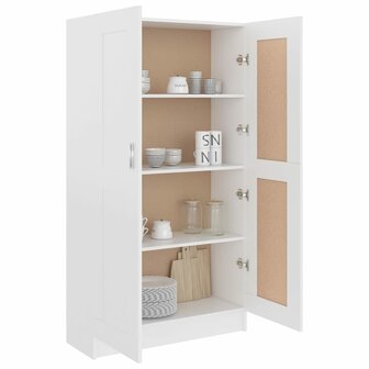 Boekenkast 82,5x30,5x150 cm bewerkt hout wit 8720286134054 4