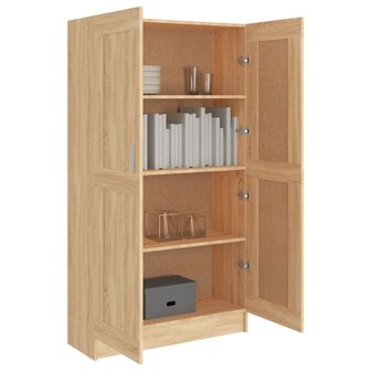 Boekenkast 82,5x30,5x150 cm bewerkt hout sonoma eikenkleurig 8720286134085 4