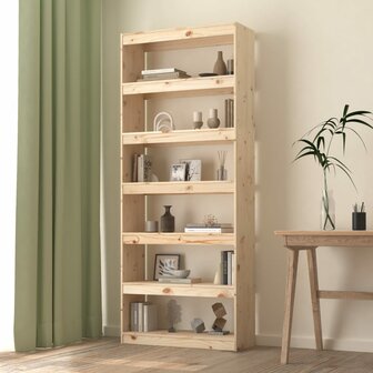 Boekenkast/kamerscherm 80x30x199,5 cm massief grenenhout 8720286609033 1