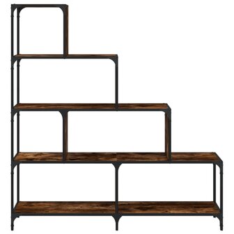 Boekenkast 4-laags 139x33,5x149 cm bewerkt hout gerookt eiken 8721012377745 5