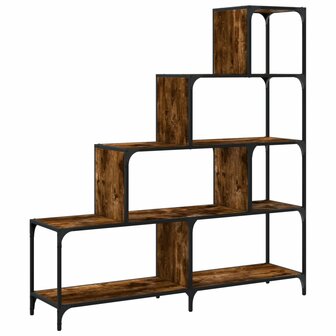 Boekenkast 4-laags 139x33,5x149 cm bewerkt hout gerookt eiken 8721012377745 7