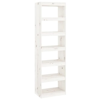 Boekenkast/kamerscherm 60x30x199,5 cm massief grenenhout wit 8720286608791 2