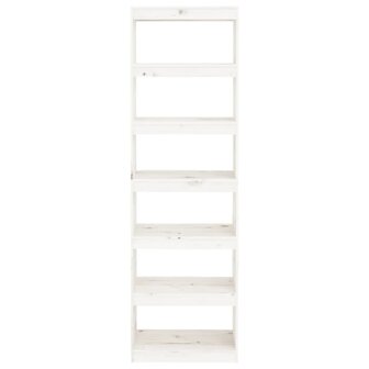 Boekenkast/kamerscherm 60x30x199,5 cm massief grenenhout wit 8720286608791 5