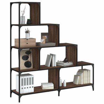 Boekenkast 4-laags 139x33,5x149 cm bewerkt hout bruin eiken 8721012377769 1