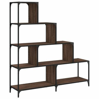 Boekenkast 4-laags 139x33,5x149 cm bewerkt hout bruin eiken 8721012377769 2