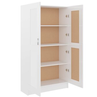 Boekenkast 82,5x30,5x150 cm bewerkt hout hoogglans wit 8720286134115 5