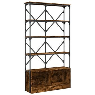 Boekenkast 100x26x180 cm bewerkt hout en metaal gerookt eiken 8721012479678 2