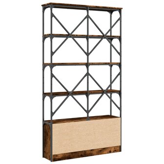 Boekenkast 100x26x180 cm bewerkt hout en metaal gerookt eiken 8721012479678 7