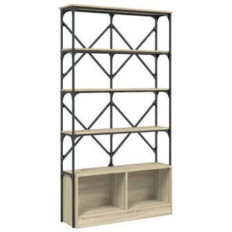 Boekenkast 100x26x180 cm bewerkt hout en metaal sonoma eiken 8721012479661 2