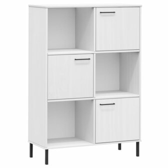 Boekenkast met metalen poten OSLO 90x35x128,5 cm hout wit 8720845578220 2