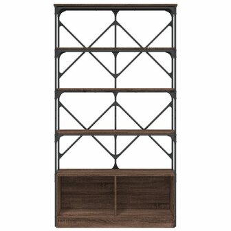 Boekenkast 100x26x180 cm bewerkt hout en metaal bruin eiken 8721012479692 5